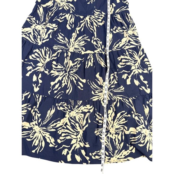 Pinch Floral Tiered Maxi Dress Womens XXL Blue Floral Short Sleeve Cotton Collar - Picture 5 of 7